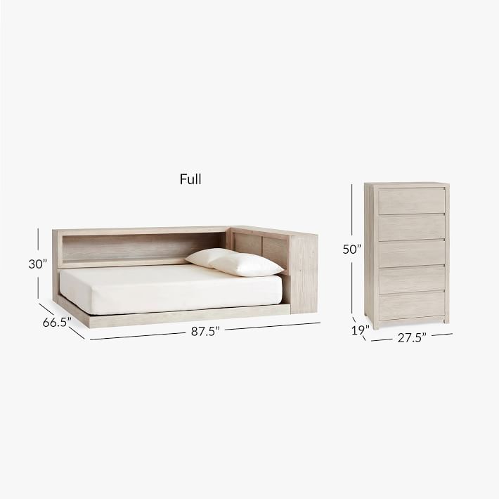 Costa Platform Lounge Corner Bed & 5-Drawer Dresser Set