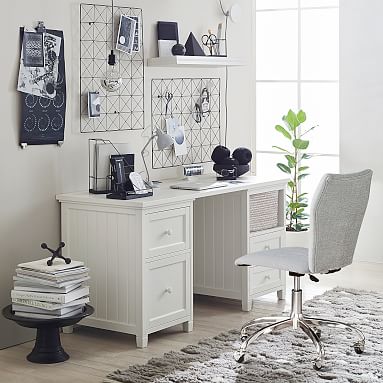 White Washed Storage Desk