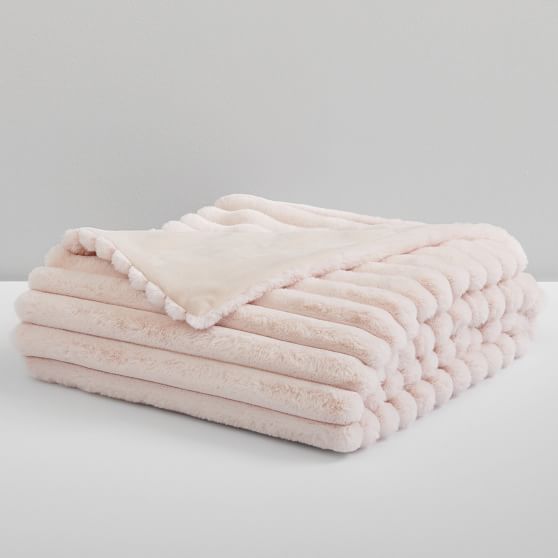Channel Recycled FauxFur Throw Blanket Pottery Barn Teen