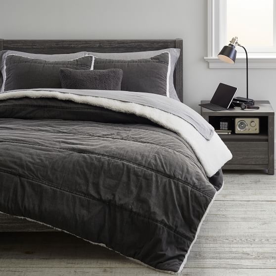 Denim Sherpa Comforter Pottery Barn Teen
