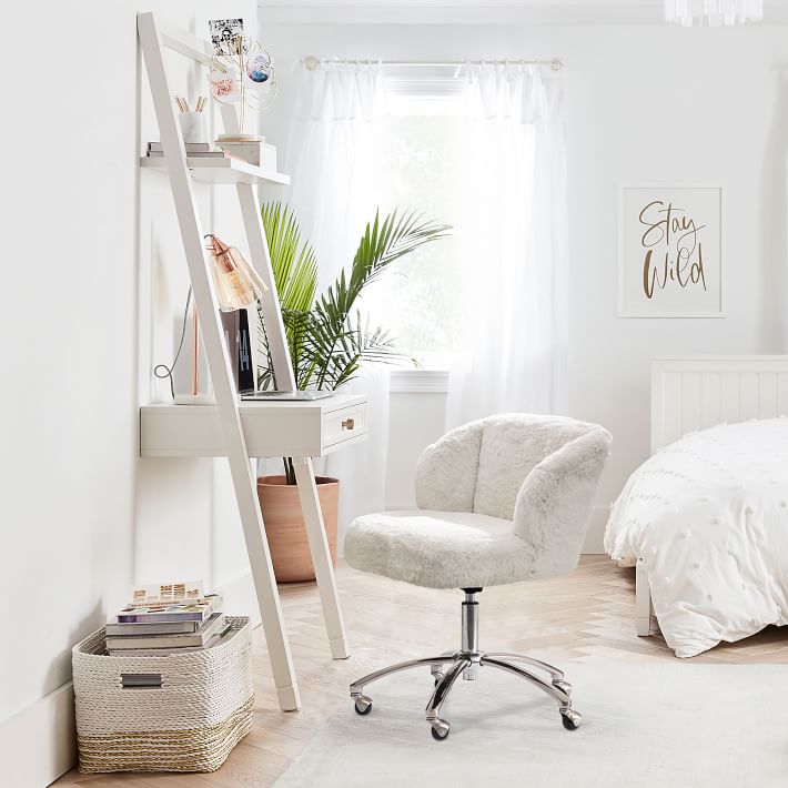 White chair for bedroom desk hot sale