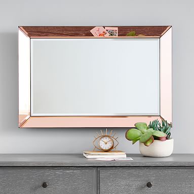 Beveled Wall Mirror Pottery Barn Teen   Beveled Wall Mirror M 