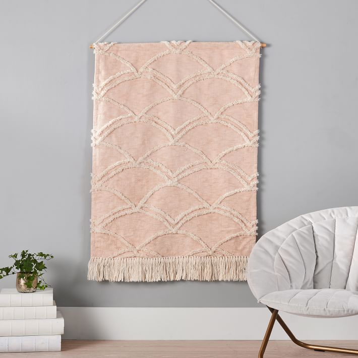 Blush Textured Scallop Wall Hanging | Wall Decor | Pottery Barn Teen