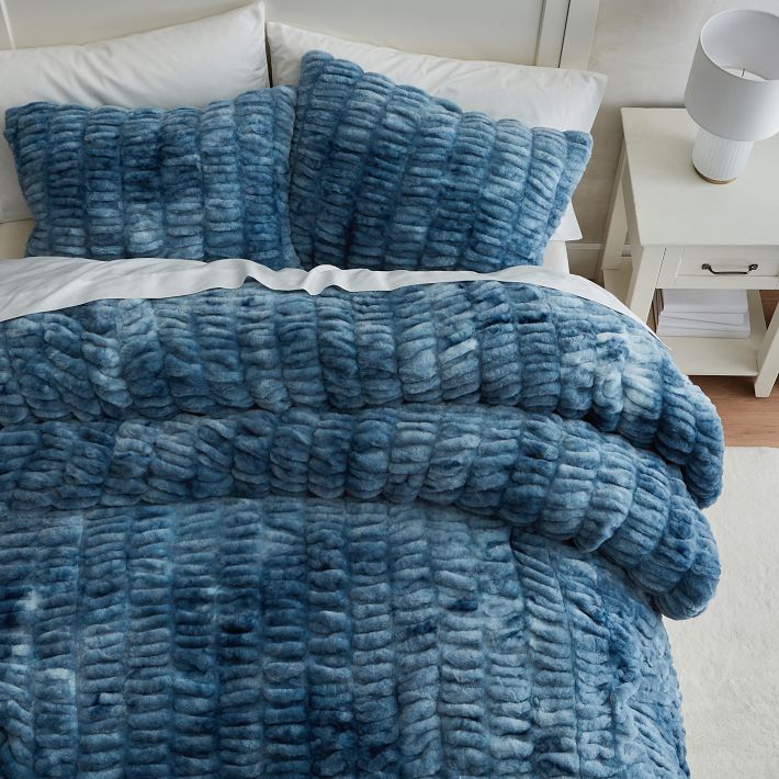 Ruched Faux-Fur Comforter | Pottery Barn Teen