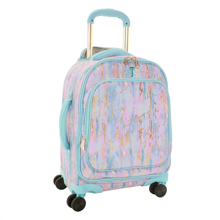 Under One Sky Kids' Small Unicorn Faux Fur Trim Ombre Duffle Bag In Rainbow