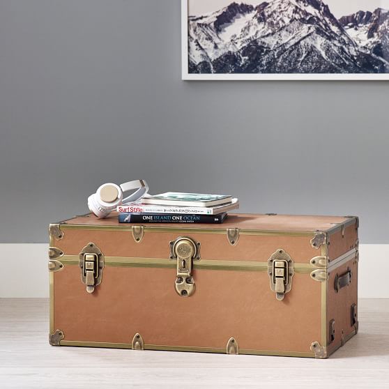 Faux Leather Standard Trunk Pottery Barn Teen