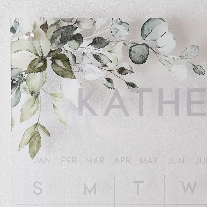One Month Calendar: Botanical Design - Removable Dry Erase Vinyl