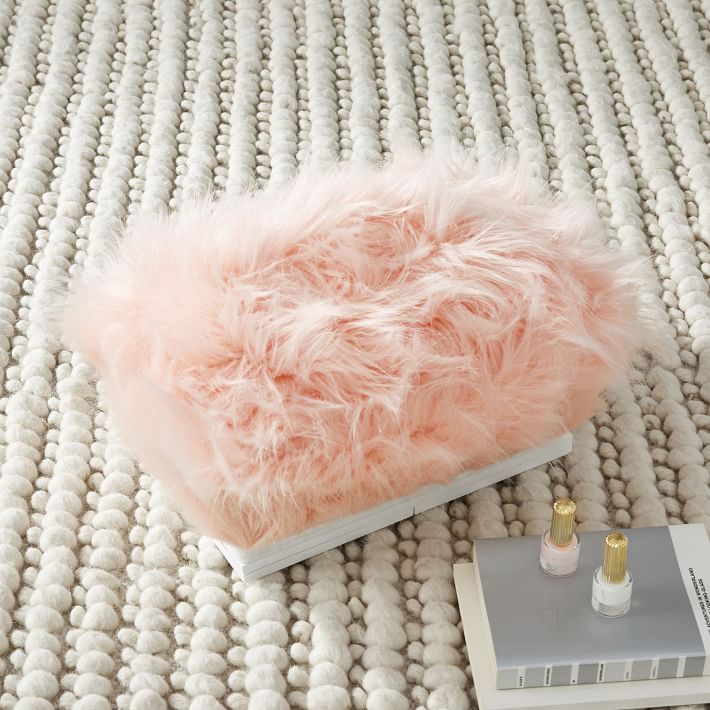 Demure and Dreamy Blush Pink Faux Fur Stole