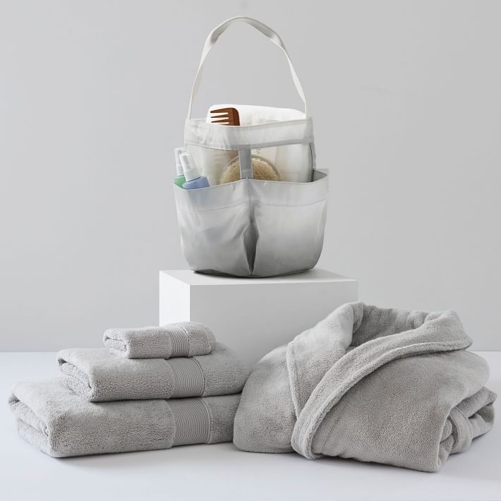 Grey Ombre Recycled Classic Shower Caddy Bath Bundle