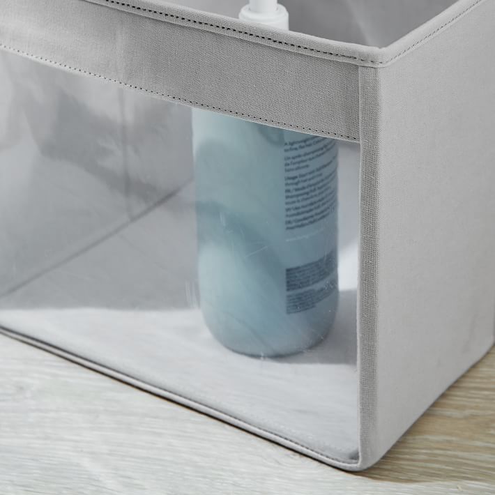 Gray Clear Front Closet Storage Bin