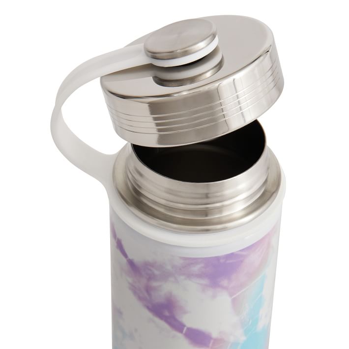 Checkered Pastel Icons Metal Water Bottle