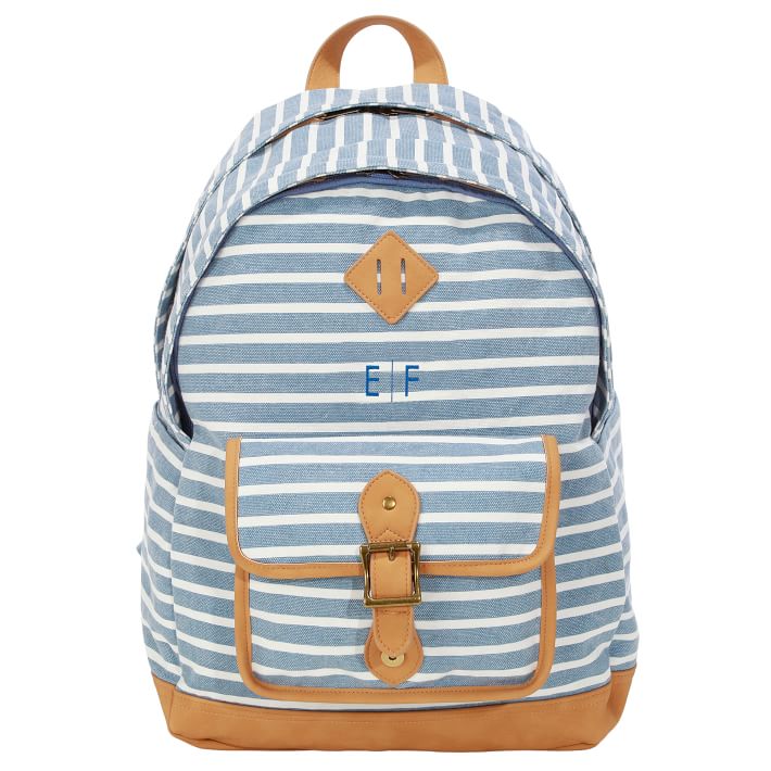 Northfield Light Blue Stripe Recycled Backpacks | Pottery Barn Teen