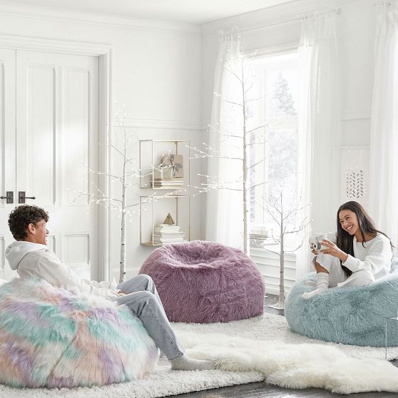 Unicorn FauxFur Bean Bag Chair Pottery Barn Teen