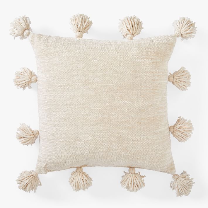 Euro 26''x26'' Textured Chambray Cotton Decorative Throw Pillow