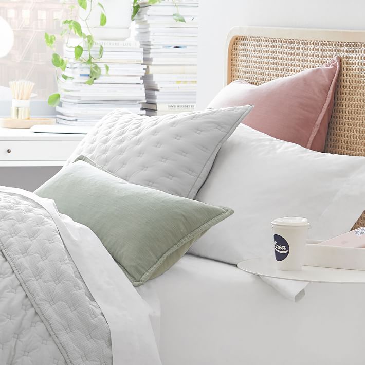 west elm x pbdorm Washed Cotton Velvet Lumbar Pillow Cover Pottery