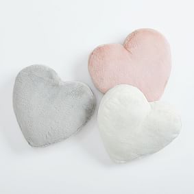 Faux fur hot sale heart pillow