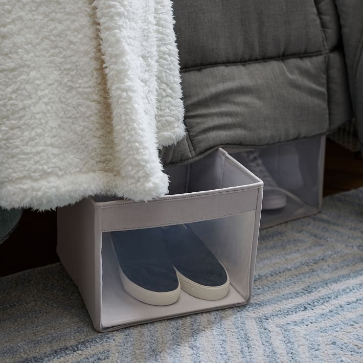 Gray Clear Front Closet Storage Bin