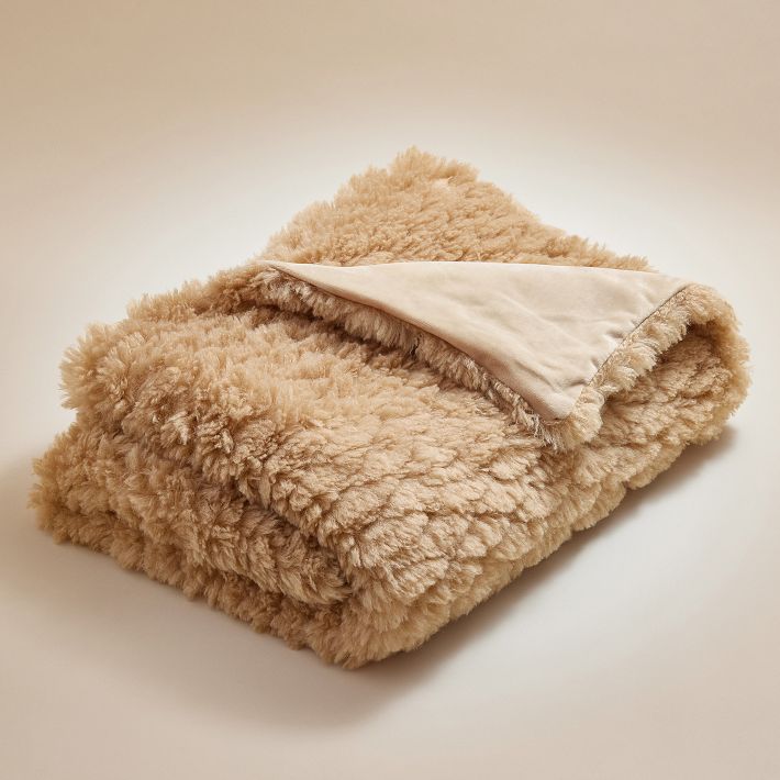 Cloud Vegan Washable Faux Sherpa Fur Pillow in Taupe