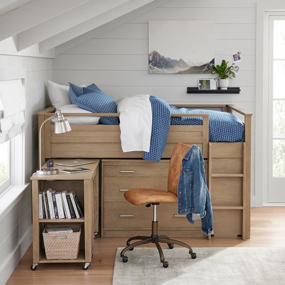 Sleep & Study® Low Loft Bed Pottery Barn Teen