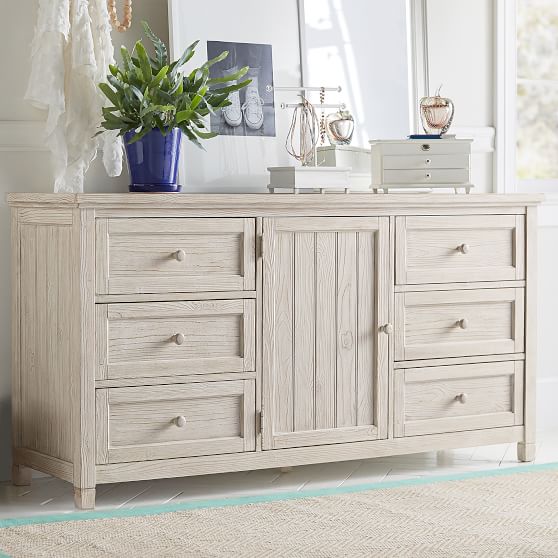 Beadboard Storage Bed & 6Drawer Dresser Set Teen Storage Beds