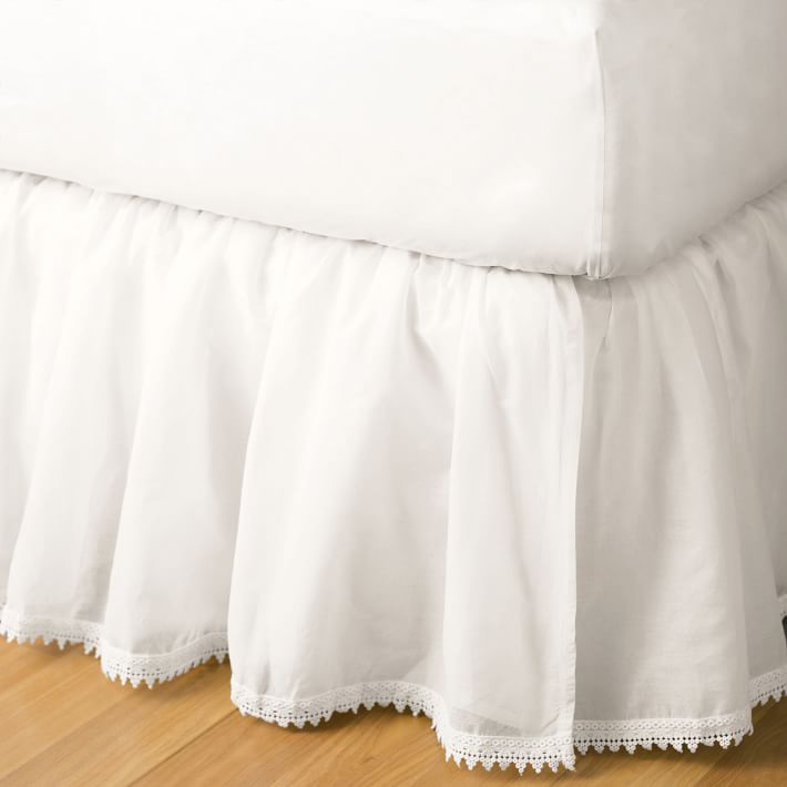 Bohemian Lace Trim Bed Skirt