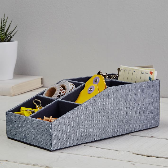 Eight Compartment Fabric Organizer, Chambray