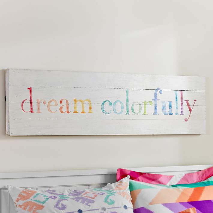 Dream Colorfully Planked Art, 47&quot;x12&quot;