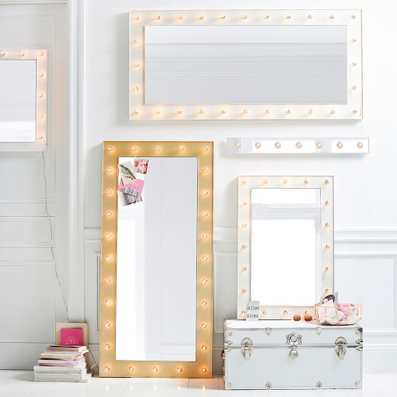 Marquee Floor Length Light Mirror Pottery Barn Teen