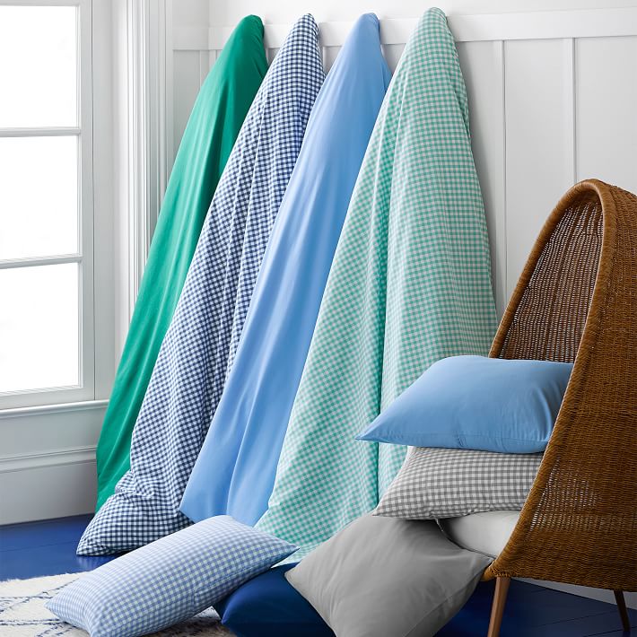 Classic Gingham Boys Duvet Cover + Sham Sale Pottery Barn Teen