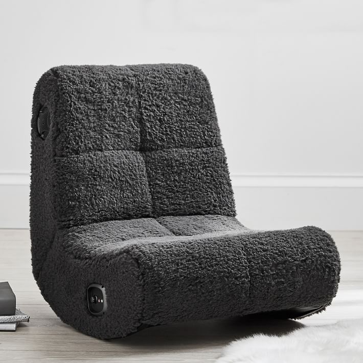 Charcoal Sherpa Mini Rocker Gaming Chair Pottery Barn Teen