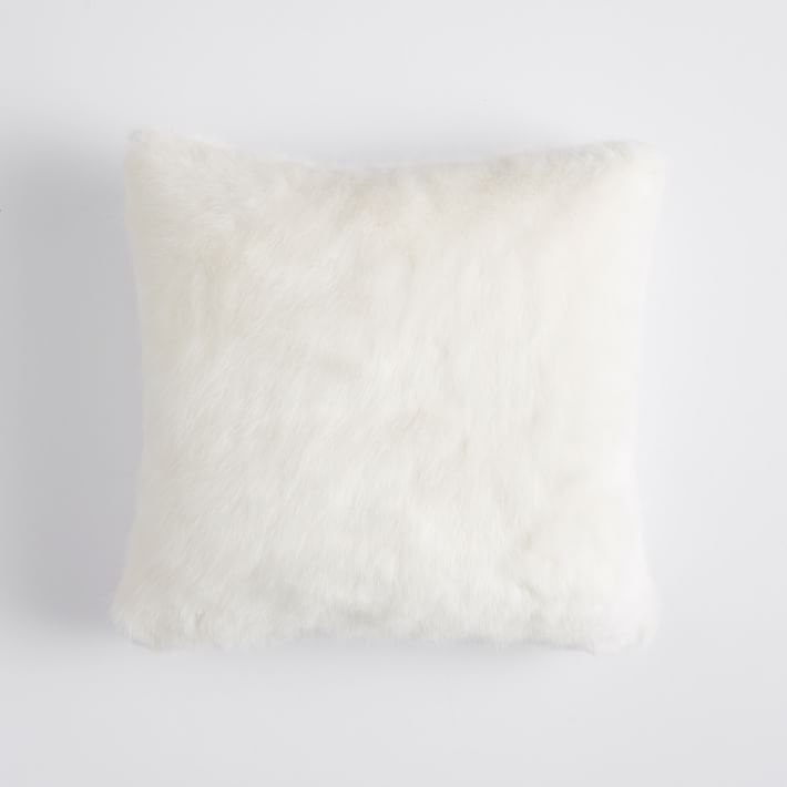 Ivory faux fur throw hot sale pillow