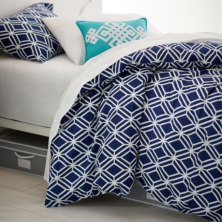 Diamond Geo Duvet Bedding Set Dorm Bedding Set Pottery Barn Teen