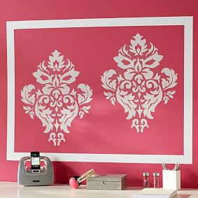 White Damask Wall Decal | Pottery Barn Teen