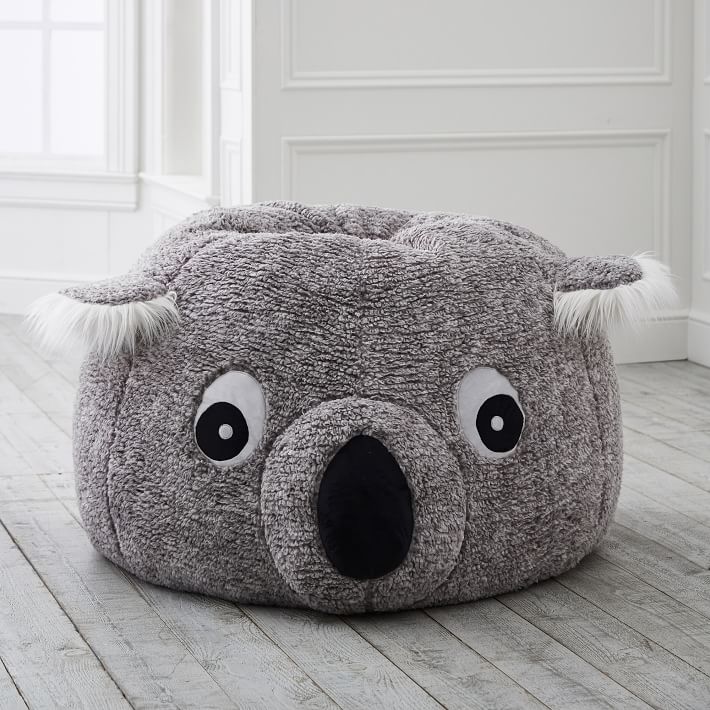 Koala Faux-Fur Critter Bean Bag Chair Slipcover