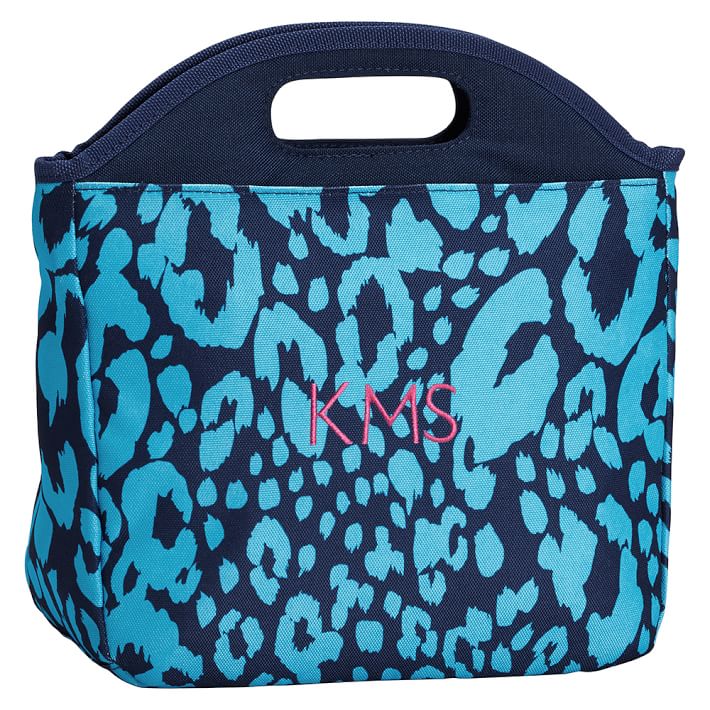 Gear Up Bright Blue Cheetah Tote Lunch