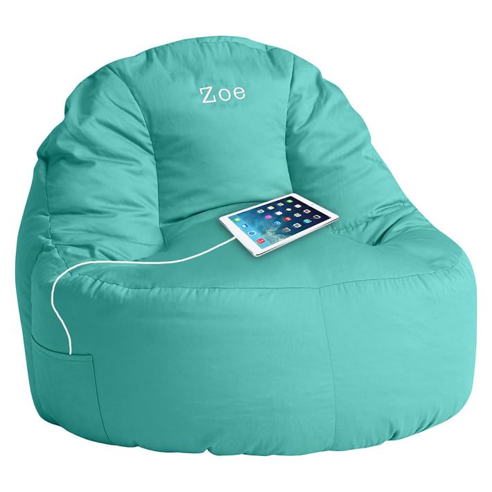 Solid Twill Leanback Lounger Speaker Media Chair, Pool