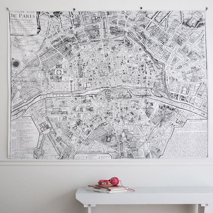 Paris Map Tapestry