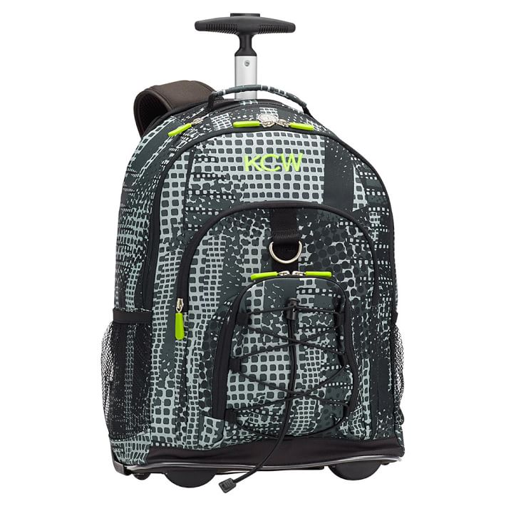Gear-Up Black Treads Rolling Backpack