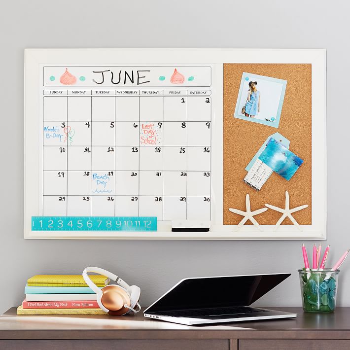 Dry Erase Calendar With Cork Board