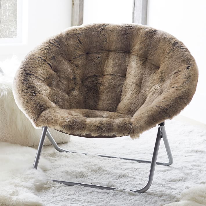 Wolf Faux-Fur Hang-A-Round Chair