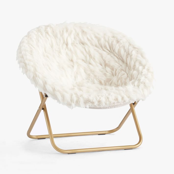 Winter Fox Faux Fur Hang-A-Round Chair