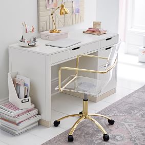 Gold Paige Acrylic Swivel Chair| Teen Desk Chair | Pottery Barn Teen