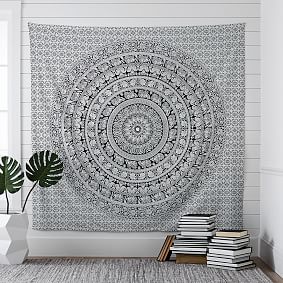 Black and grey discount tapestry