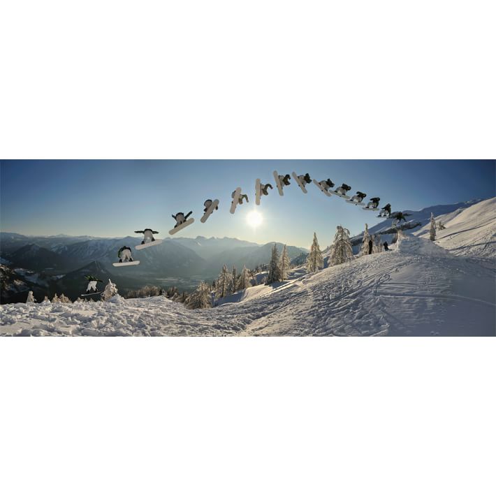 Snowboard Stop Motion Wall Mural