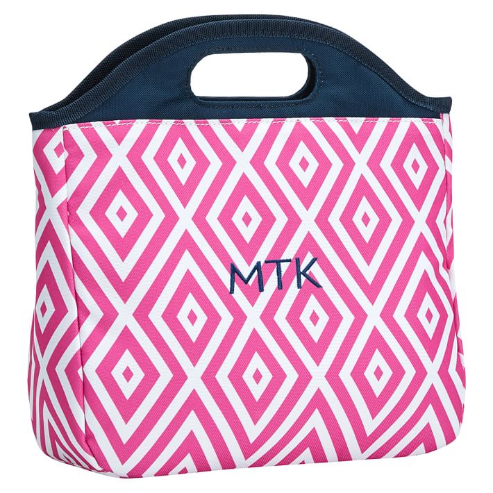 Gear-Up Preppy Diamond Lunch Tote, Pink Magenta