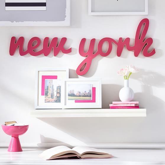 New York Wood Word Decor Pottery Barn Teen