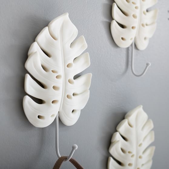 Monstera Leaf Wall Hooks Set of 3 Pottery Barn Teen