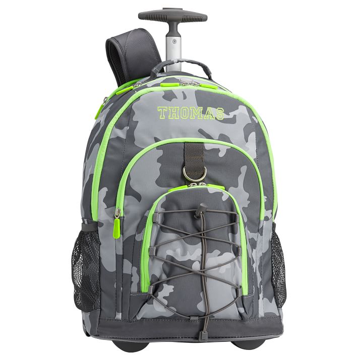 Gear-Up Gray Camo Rolling Backpack