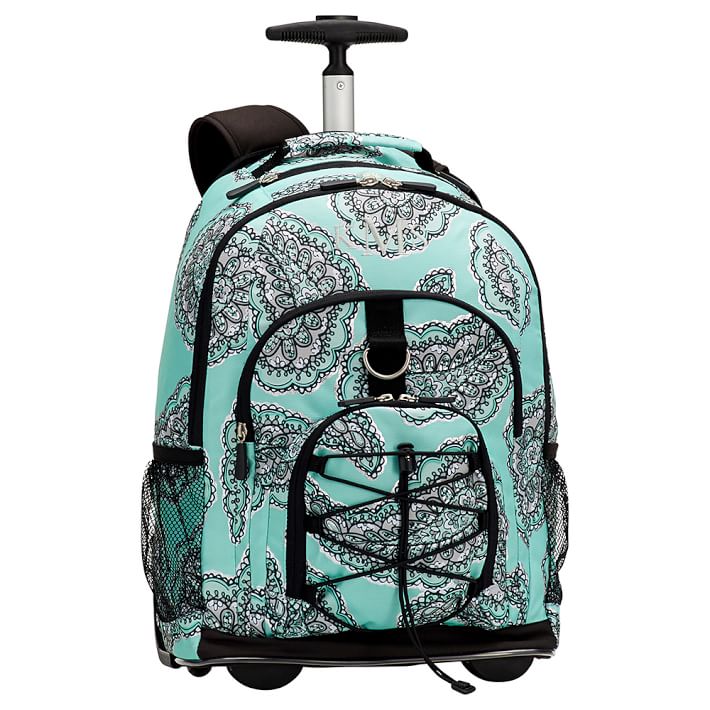 Gear-Up Pretty Paisley Rolling Backpack