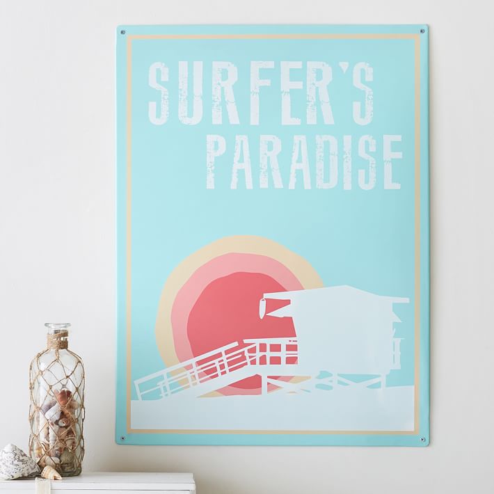 Surfer's Paradise Metal Sign